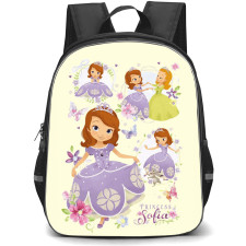 Sofia The First Backpack School Bag StudentPack - Princess Amber And Princess Sofia Collage Cartoon Art