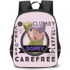 Snow White Dopey Backpack StudentPack - Dopey Clumsy Careless Quote Portrait