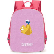 Snow White Backpack StudentPack - Dress Vector Art In Pink Background
