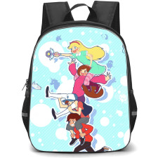 Star Vs The Forces of Evil Backpack School Bag StudentPack - Star Vs The Forces of Evil Characters Carrying Each Other Happy