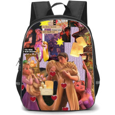 Disney Tangled Backpack StudentPack - Tangled Rapunzel And Flynn Rider Hugging Collage