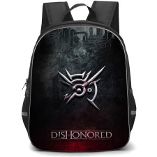 Dishonored Backpack School Bag StudentPack - Dishonored Logo Grunge Poster