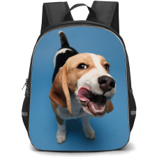 Beagle Dog Backpack StudentPack - Beagle Dog Standing on Blue Background