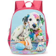 Dalmatian Dog Backpack StudentPack - Dalmatian Dog Sitting On Blue Background