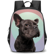 French Bulldog Backpack StudentPack - French Bulldog Funny Portrait On Circle Background