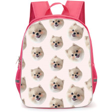 Pomeranian Dog Backpack StudentPack - Pomeranian Dog Pattern Art On Pink Background
