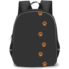 Dog Backpack StudentPack - Dog Paw Print On Black Background