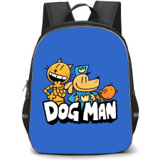 Dog Man Backpack StudentPack - Dog Man Cartoon Characters On Blue Background