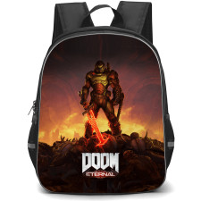 Doom Eternal Backpack School Bag StudentPack - Doom Eternal Slayer Standing On Corpses Cover Art