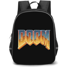 Doom Backpack School Bag StudentPack - Doom Logo on Black Background Poster