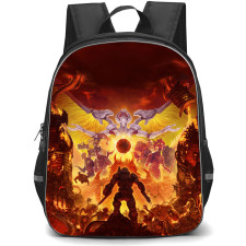 Doom Backpack School Bag StudentPack - Doom Slayer Facing Off Demons Cover Art