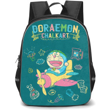 Doraemon School Backpack StudentPack - Doraemon Chalk Art Riding Plane