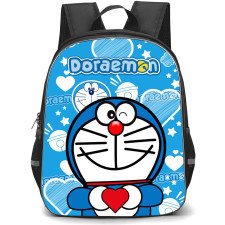 Doraemon School Backpack StudentPack - Doraemon Heart Pattern Art Background