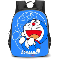Doraemon School Backpack StudentPack - Doraemon Jumping Blue Background