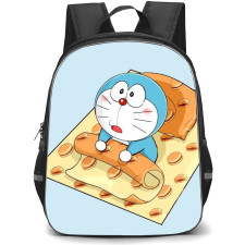 Doraemon School Backpack StudentPack - Doraemon Woke Up Illustration Blue Background