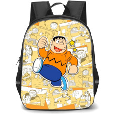 Doraemon Takeshi School Backpack StudentPack - Takeshi Sticker Art Collage Background