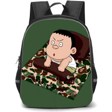 Doraemon Takeshi School Backpack StudentPack - Takeshi Woke Up Green Background