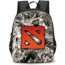 Dota 2 Collage Backpack StudentPack - Collage with Dota 2 Logo