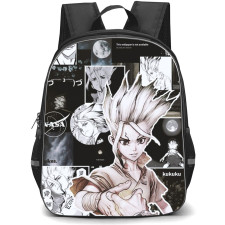 Dr. Stone Backpack StudentPack - Dr. Stone Dark Background Collage Poster