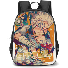 Dr. Stone Backpack StudentPack - Dr. Stone Retro Anime Art Sticker