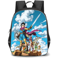 Dragon Quest Backpack StudentPack - Dragon Quest 3 Characters Clouds Background