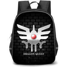 Dragon Quest Backpack StudentPack - Dragon Quest Logo Black Bricks Background