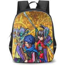 Dragon Quest Backpack StudentPack - Dragon Quest X Characters Holding Weapon Gold Red Background