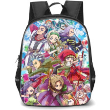 Dragon Quest Backpack StudentPack - Dragon Quest XI Characters Fight Pose Green Tree Background