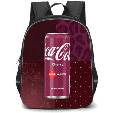 Cherry Coke Backpack School Bag StudentPack - Cherry Coke Saveur Cerise Can On Dark Red Background