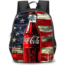Coca-Cola School Backpack StudentPack - Coca-Cola Bottle American Flag Background