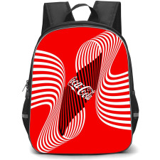 Coca-Cola School Backpack StudentPack - Coca-Cola Bottle Stripes Red Background