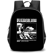 Neon Genesis Evangelion Backpack StudentPack - Grayscale On Black Background Comic Art