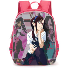 Neon Genesis Evangelion Mari Makinami Backpack StudentPack - Mari Makinami Sitting Illustration Art On Collage Background