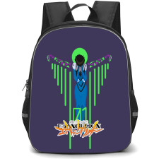 Neon Genesis Evangelion Shinji Ikari Backpack StudentPack - Shinji Ikari Minimalist On Purple Background
