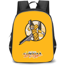 Neon Genesis Evangelion Unit 00 Backpack StudentPack - Evangelion Unit 00 Cartoon Art On Yellow Background