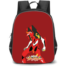 Neon Genesis Evangelion Unit 02 Backpack StudentPack - Evangelion Unit 02 Minimalist On Red Background
