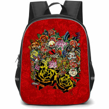 Ed Hardy Backpack School Bag StudentPack - Ed Hardy Death Before Love Rose Collage Poster