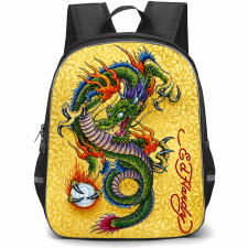 Ed Hardy Backpack School Bag StudentPack - Ed Hardy Japanese Dragon Flame Tattoo Poster