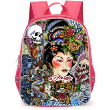 Ed Hardy Backpack School Bag StudentPack - Ed Hardy Japanese Tattoo Collage Poster