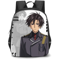 86 Eighty Six Shinei Nouzen Backpack StudentPack - Shinei Nouzen Standing Anime Art On Grayscale Background