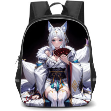 The Eminence In Shadow Yukime Backpack StudentPack - Yukime Wear White Costume And Sitting Anime Art Poster