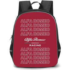 F1 Formula One Alfa Romeo Backpack StudentPack - Alfa Romeo Word Art On Red Background