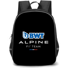 F1 Formula One Alpine Backpack StudentPack - Alpine F1 Team And BWT Logo On Black Background