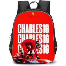 F1 Formula One Charles Leclerc Backpack StudentPack - Charles Leclerc Word Art Poster On Red Background