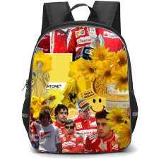 F1 Formula One Fernando Alonso Backpack StudentPack - Fernando Alonso Collage Yellow