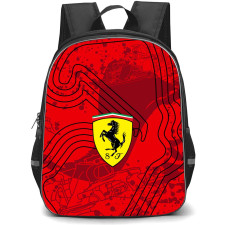 F1 Formula One Ferrari Backpack StudentPack - Ferrari Logo On Red Graphic Art