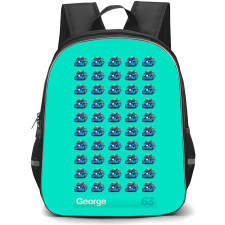 F1 Formula One George Russell Backpack StudentPack - George Russell 63 Helmet 2023 On Cyan Background