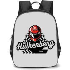 F1 Formula One Nico Hulkenberg Backpack StudentPack - Minimalist Helmet Gray Background