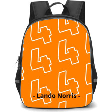F1 Formula One Lando Norris Backpack StudentPack - Lando Norris 4 Pattern Art On Orange Background