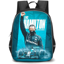 F1 Formula One Lewis Hamilton Backpack StudentPack - Raising One Hand Portrait